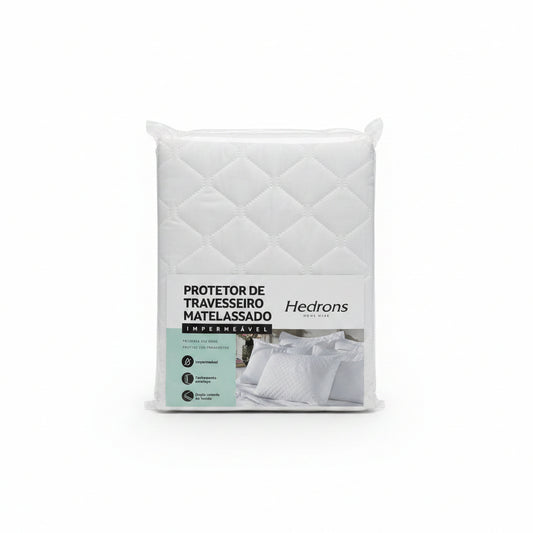 Protetor de Travesseiro Impermeável Matelassado Hedrons 50x70cm Branco