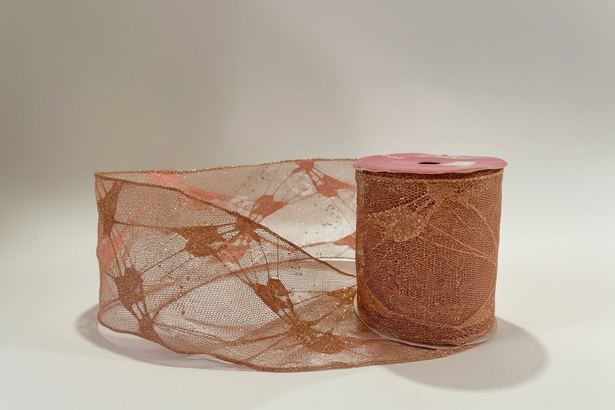 Fita Aramada FlorArte 10cm x 9,14m – Rosê com Costura, Ideal para Decoração e Artesanato