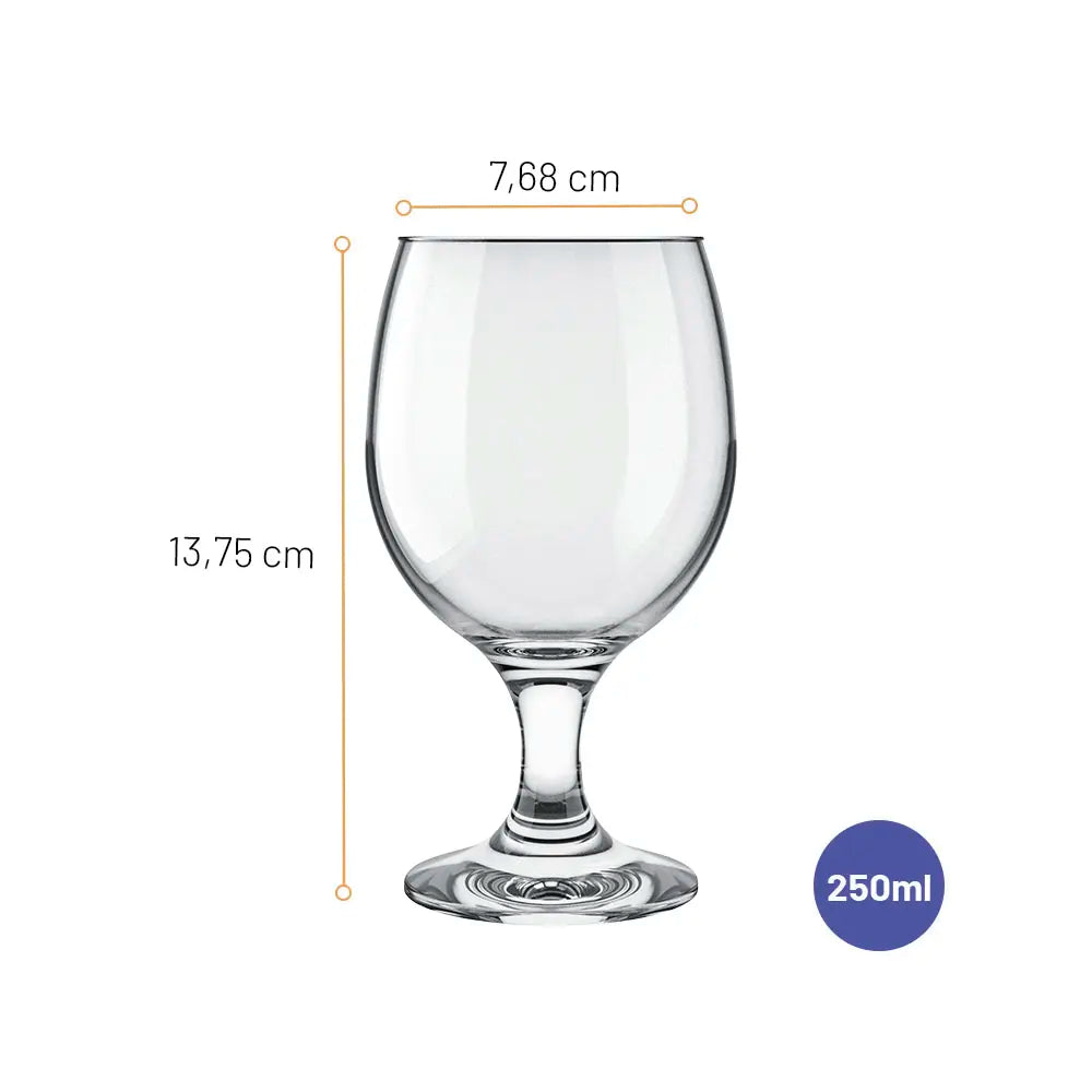 Conjunto 6 Taças Gallant Vinho 250ml Nadir Vidro Cristalino