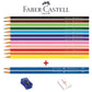 Lápis de Cor Faber-Castell EcoLápis 12 Cores, Kit com Apontador, Borracha e 2 EcoLápis Grafite 120112+2N