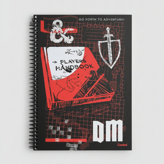Caderno Universitário Dungeons & Dragons – 1 Matéria, 80 Folhas, Capa Dura, Temático RPG – Credeal