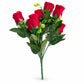 Buquê de Rosas Artificiais Vermelhas Botão Aveludado 38cm – 7 Botões | Florarte