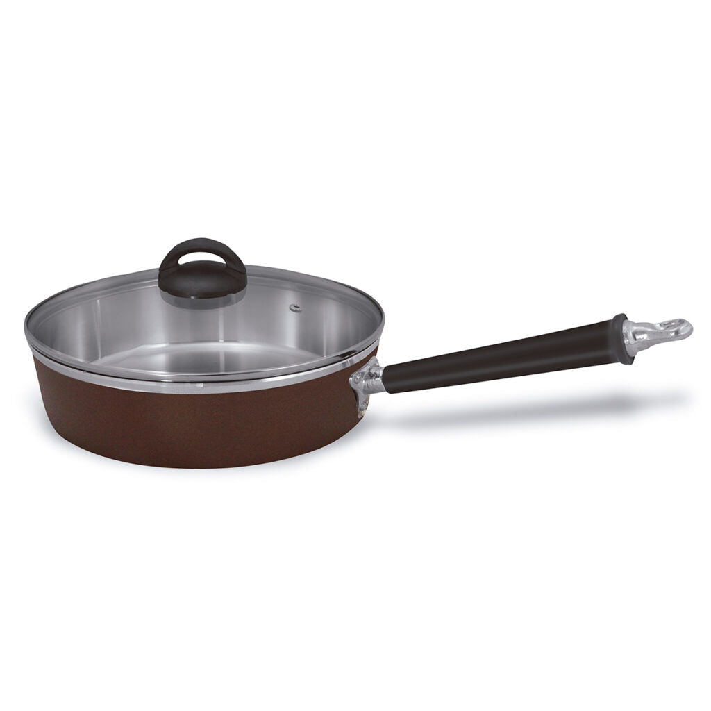 Frigideira Alumínio Fundido Corten 26 cm – 3,0 L com Tampa de Vidro | 5 Estrelas