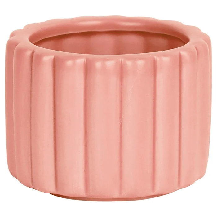 Vaso Cerâmica Art House Lines 6×8 cm – Mini Vaso Decorativo para Suculentas e Plantas Pequenas