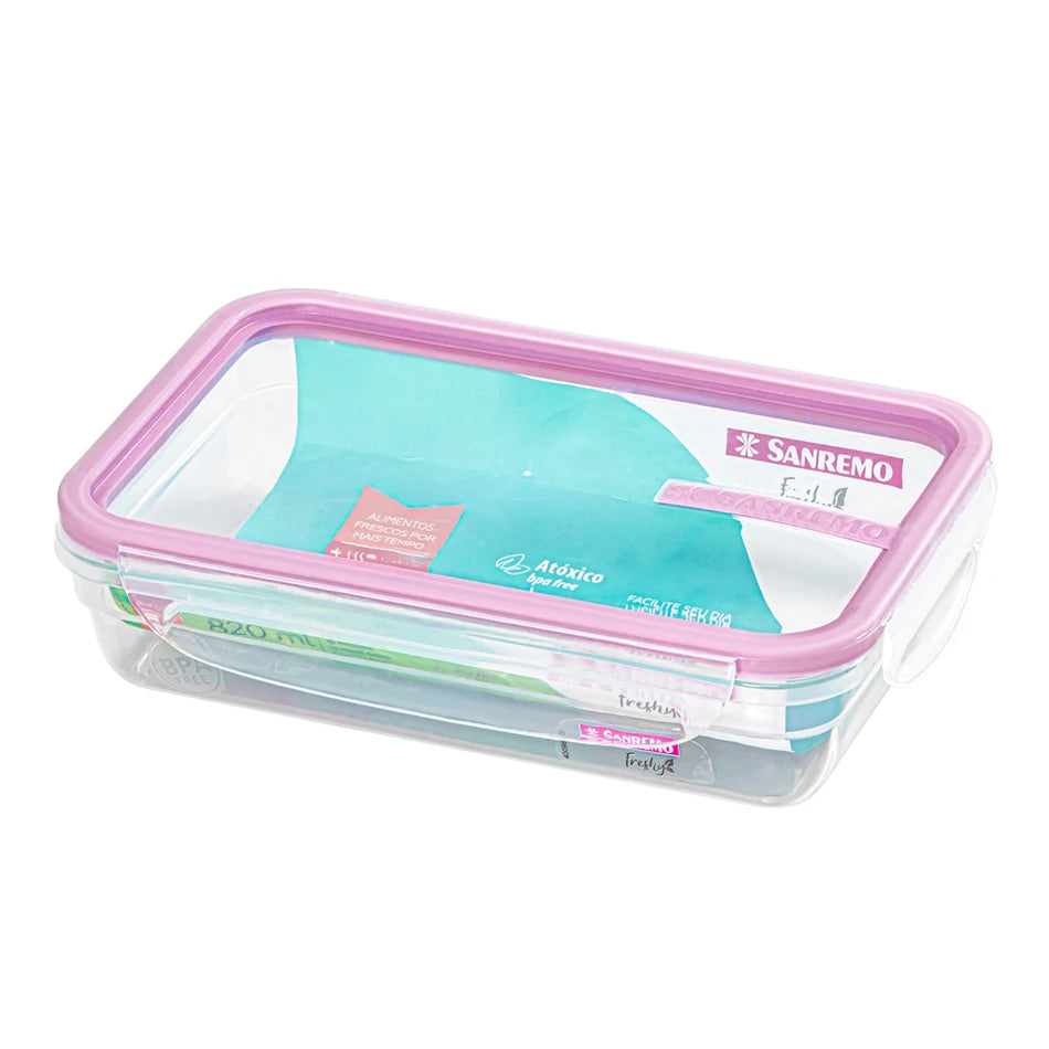 Pote Hermético Sanremo Freshy 820ml — 4 Travas, BPA Free, Empilhável