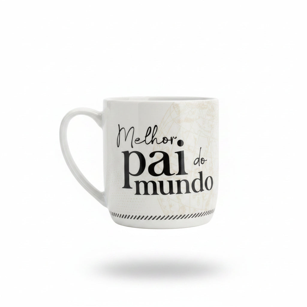 Caneca de Porcelana 300ml – Pai, Amor, Coragem e Dedicação | Brasfoot Urban