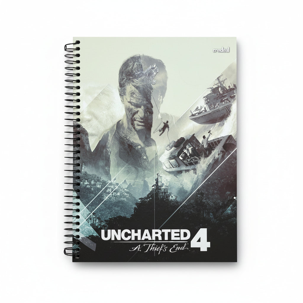 Caderno Uncharted 4 | 1 Matéria 96 Folhas Universitário Capa Dura | Credeal