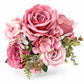 Buquê de Rosas e Hortênsias Artificiais Rosa Outono 45 cm – 9 Hastes | FlorArte