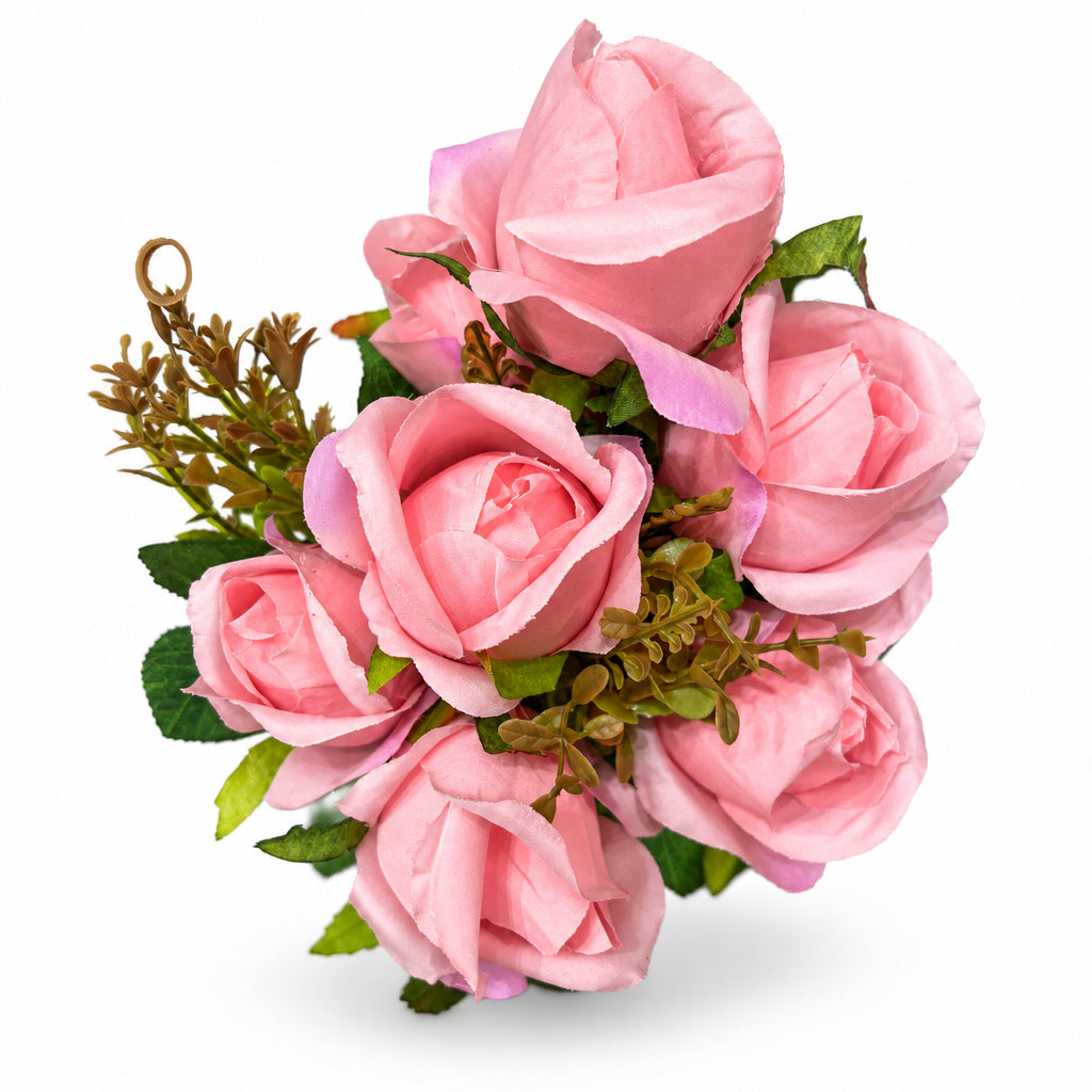 Buquê de Botões de Rosa Artificiais Cor-de-Rosa 50 cm – 12 Hastes | FlorArte