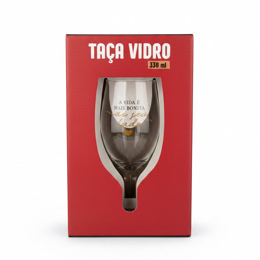 Taça Windsor 330ml em Vidro Brasfoot | A Vida é Mais Bonita ao Seu Lado