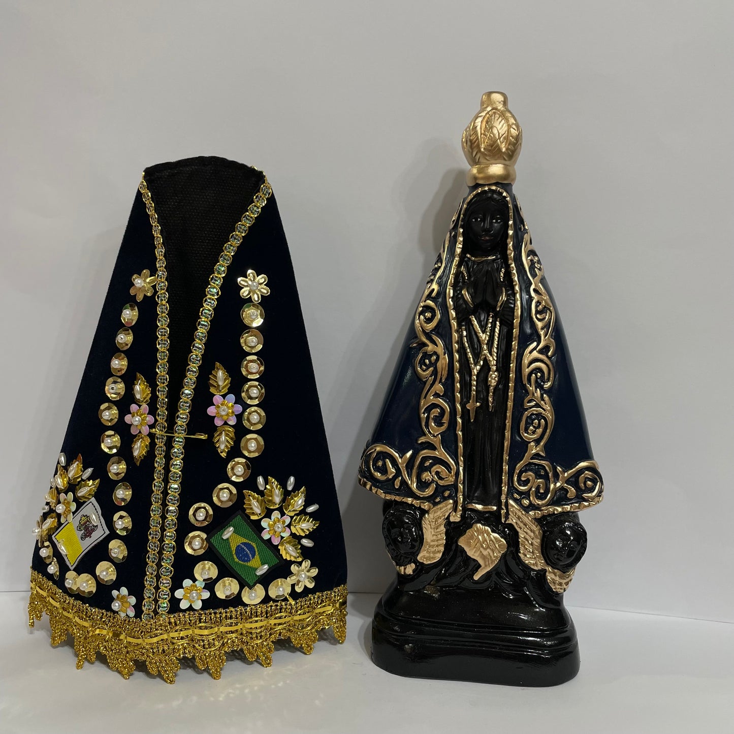 Imagem Nossa Senhora Aparecida 23 cm com Manto Bordado - Decoração