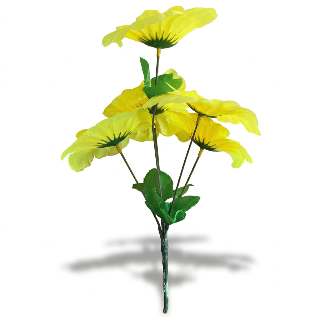 Buquê de Peônias Artificiais Amarelo 30 cm – 5 Hastes | FlorArte