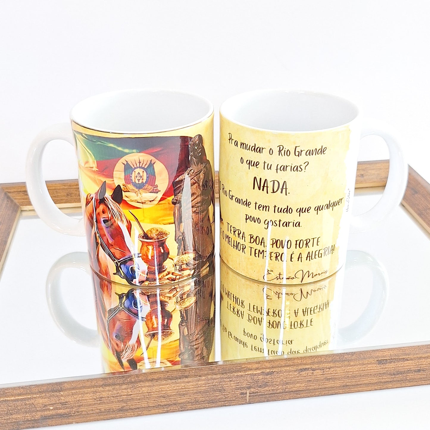 Caneca de Porcelana Rio Grande do Sul 300 ml - Terra Boa, Povo Forte | HomeStar