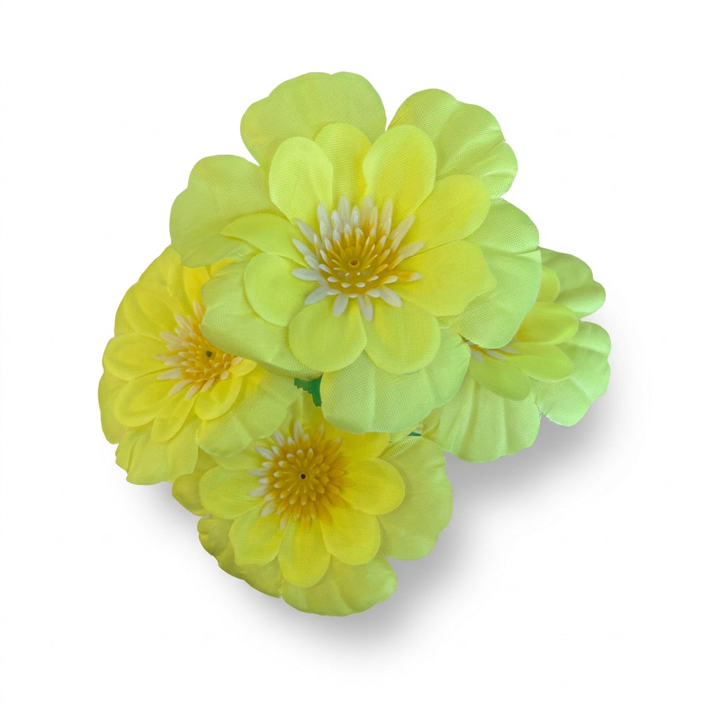 Buquê de Peônias Artificiais Amarelo 30 cm – 5 Hastes | FlorArte