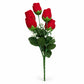 Buquê de Rosas Artificiais Vermelhas Botão Aveludado 34cm – 5 Botões | Florarte