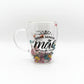 Caneca de Vidro Duplo Flower 320ml Brasfoot | Para Minha Mãe com Todo Meu Carinho