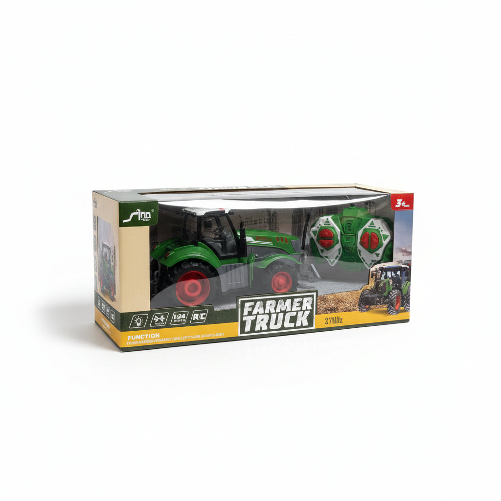 Trator de Brinquedo com Controle Remoto Sino Toys Farmer Truck — Escala 1:24, Luzes, Bateria Recarregável | Ref. QH205