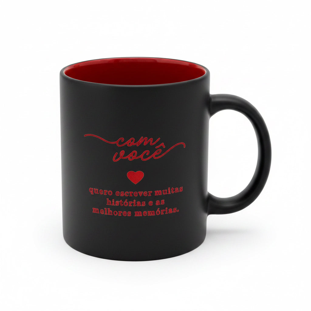 Caneca de Vidro Diamond Metalizada 300ml + Lata Decorada “A Vida é Mais Bonita ao Seu Lado” – Brasfoot