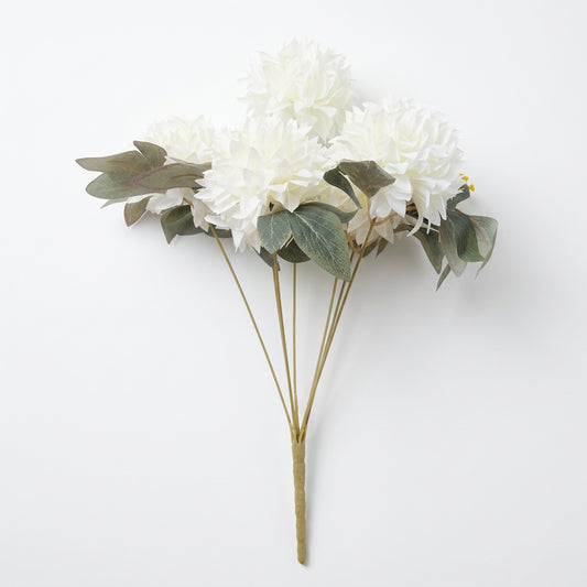 Buquê de Crisântemos Artificiais Branco 42 cm – 7 Hastes | FlorArte