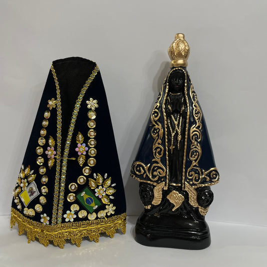 Imagem Nossa Senhora Aparecida 25 cm com Manto Bordado - Decoração