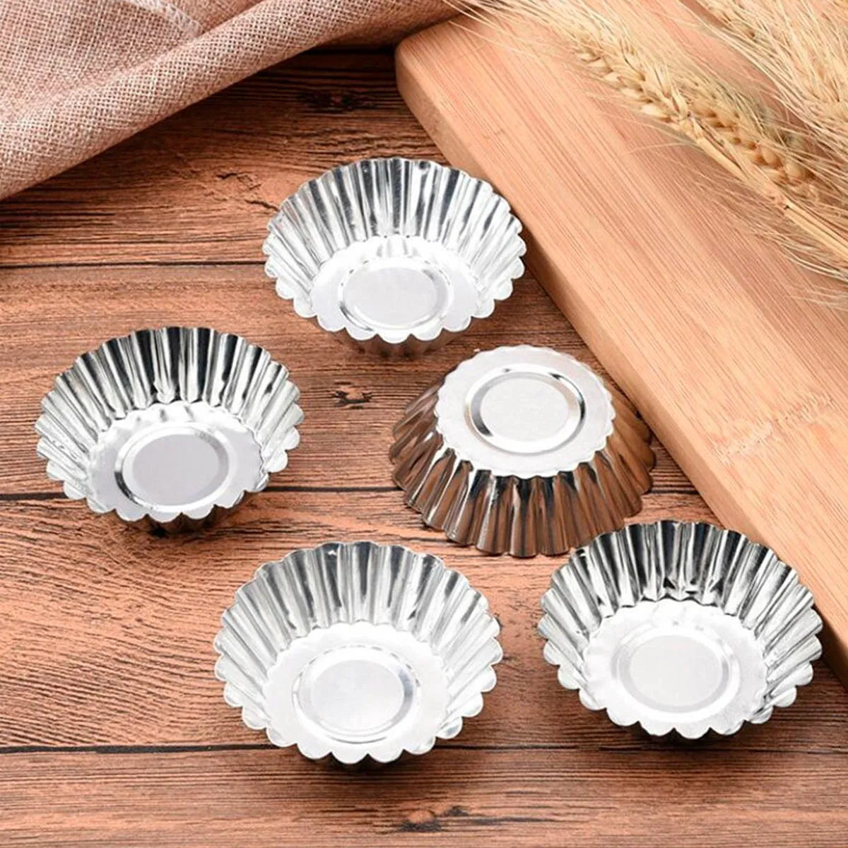 Forma de Empada Crespa Inox C/4 Peças – Aço Inox | Kit para Empadas e Tortinhas – BigSul