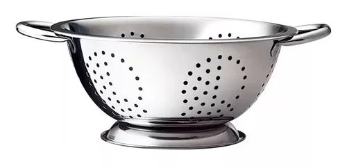Escorredor de Massa Inox BigSul 24 cm – Aço Inox Resistente, Alças Laterais