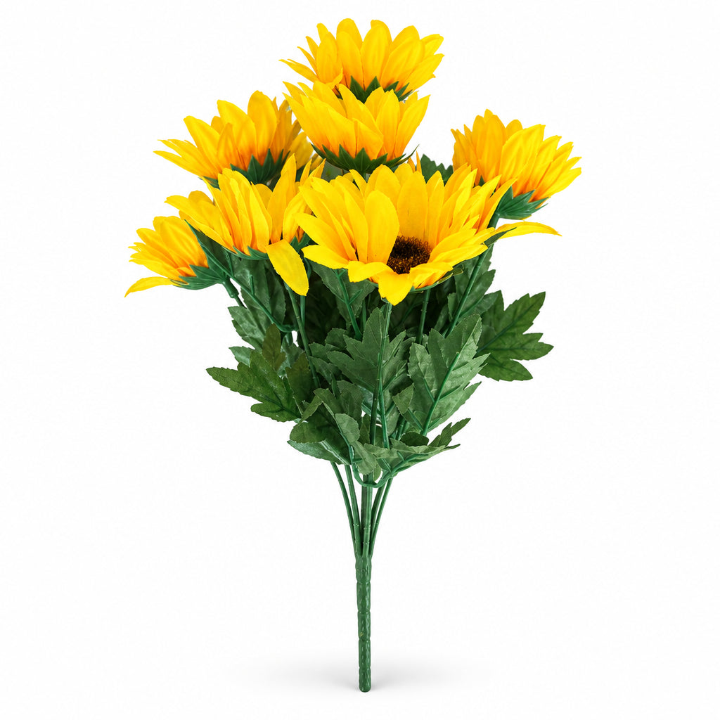 Buquê de Girassóis Artificiais Amarelo 42 cm – 9 Hastes | FlorArte