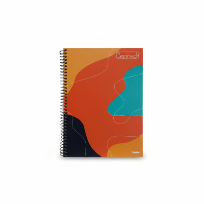 Caderno Connect Arte Abstrata Credeal 1 Matéria 80 Folhas Universitário Espiral Capa Dura