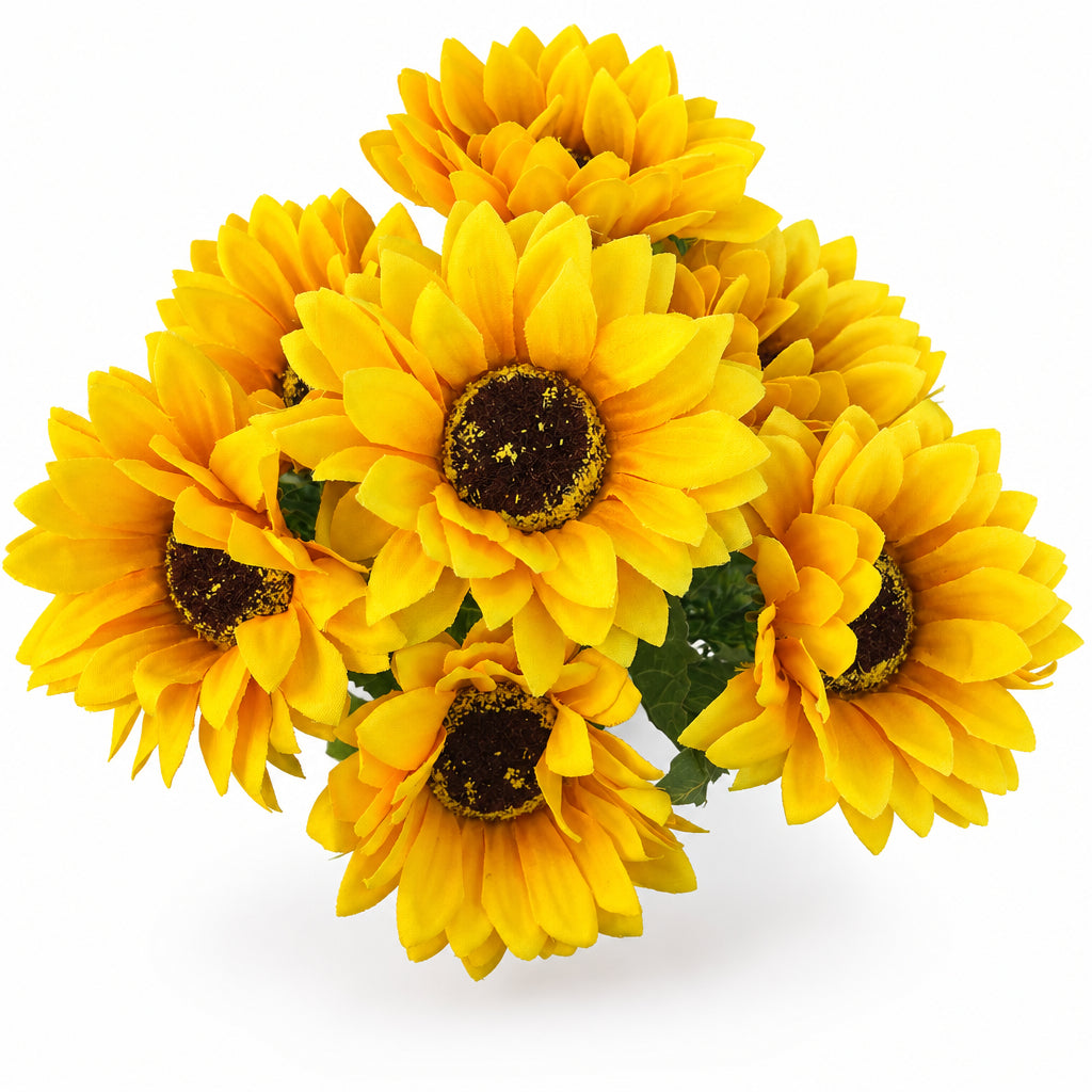 Buquê de Girassóis Artificiais Amarelo 36 cm – 7 Hastes | FlorArte