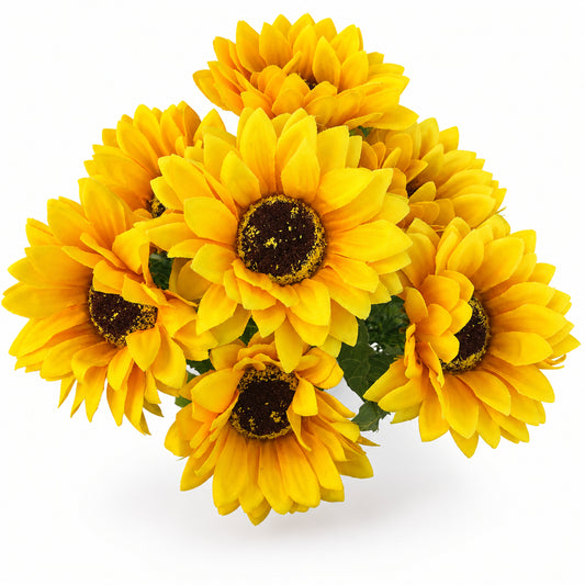 Buquê de Girassóis Artificiais Amarelo 36 cm – 7 Hastes | FlorArte