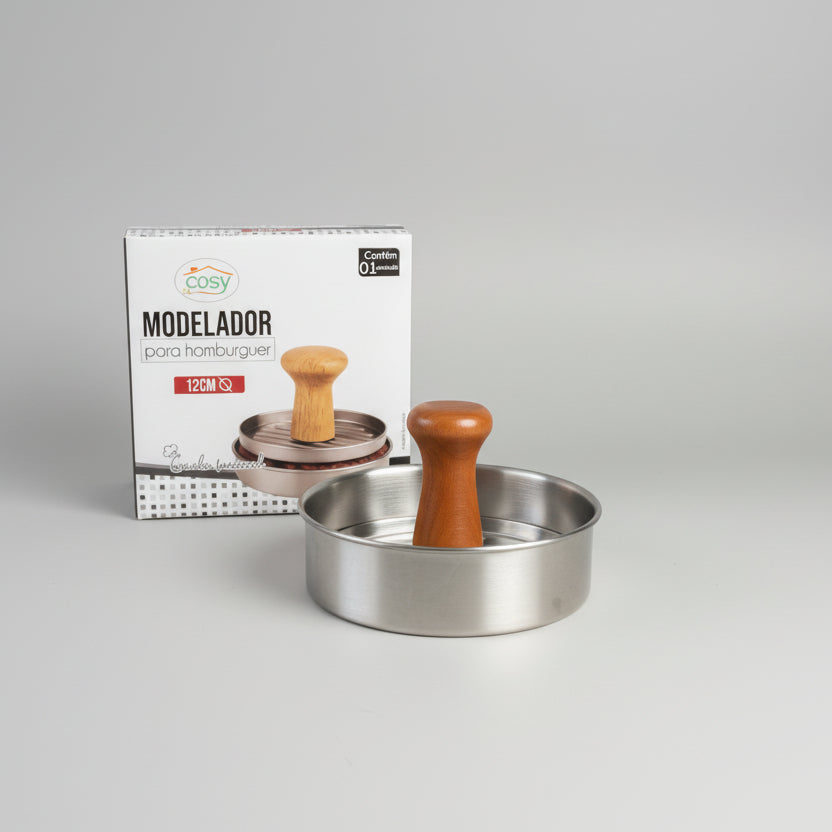 Modelador de Hambúrguer 12 cm Cosy Alumínio cabo Madeira