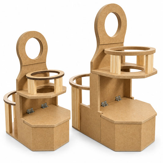 Porta Cuia e Térmica de Madeira Alf – Suporte para Chimarrão 1 L e 2 L