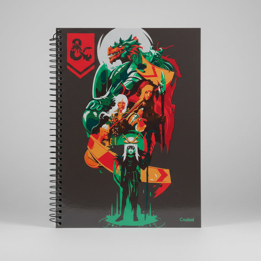 Caderno Universitário Dungeons & Dragons – 1 Matéria, 80 Folhas, Capa Dura, Temático RPG – Credeal