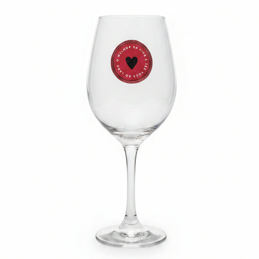 Taça de Vinho 385 ml de Vidro - Você me faz muito feliz todos os dias | Brasfoot Presentes 14005