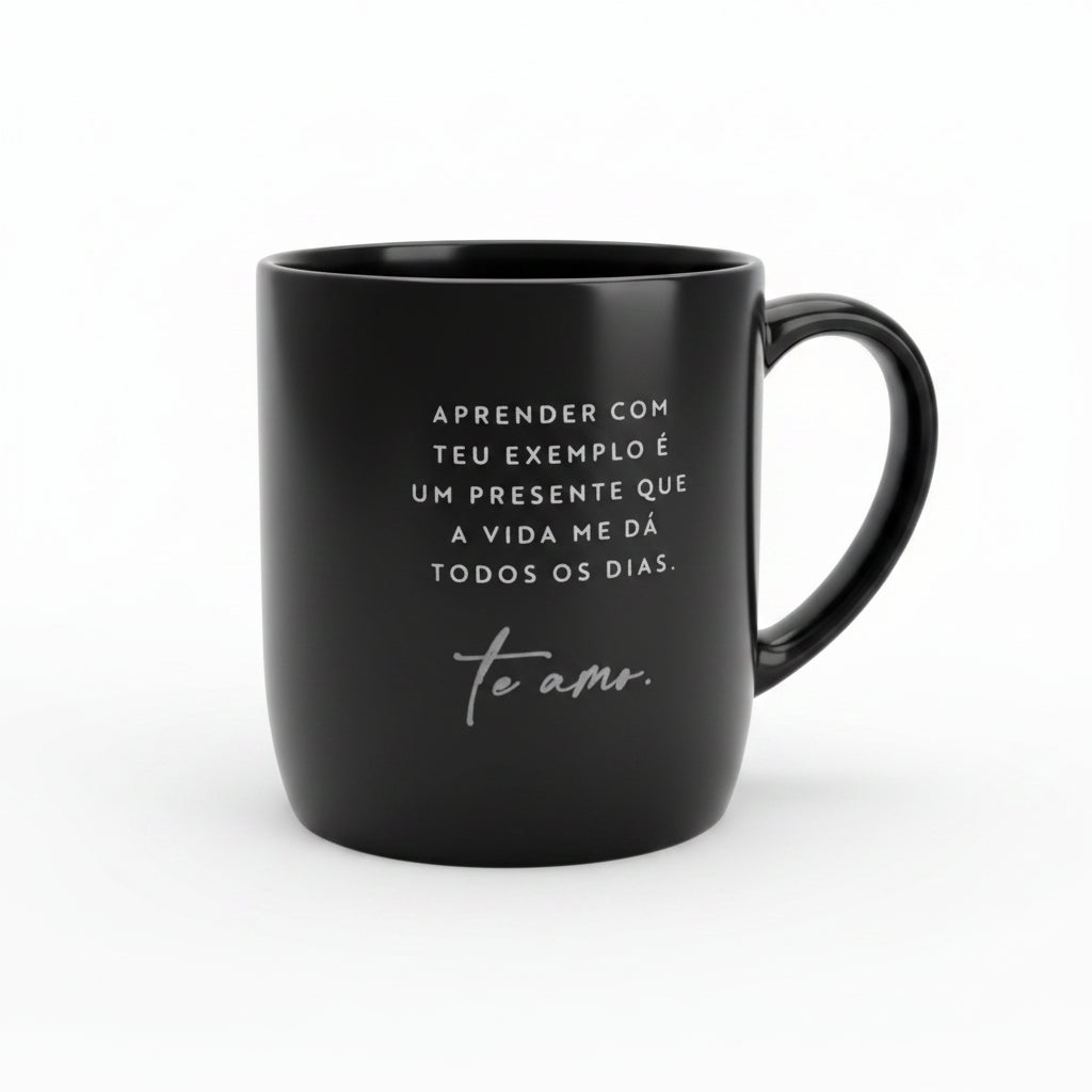 Caneca de Porcelana "Pai, Obrigado por Tudo" 300ml – Linha Urban Brasfoot | Presente Dia dos Pais