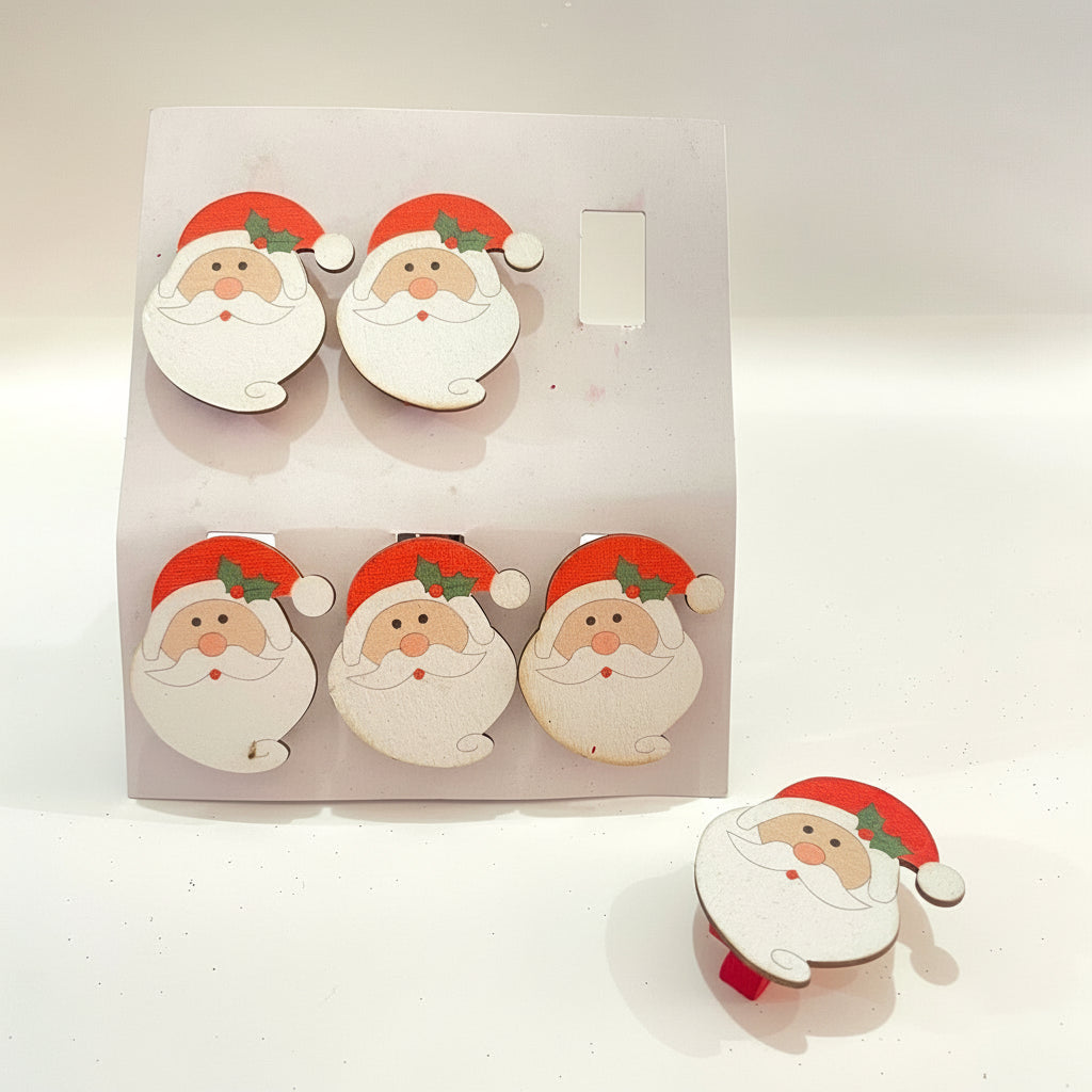 Kit 6 Prendedor Natalino Art Christmas – Conjunto Decorativo para Pendurar Cartões, Fotos ou Enfeites de Natal
