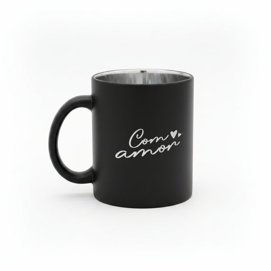 Caneca de Vidro Diamond Metalic 300ml com Lata Presenteável – “Para Quem Me Faz Muito Feliz” | Brasfoot