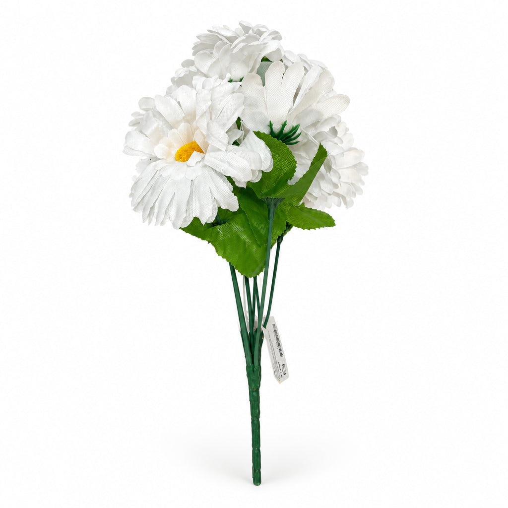 Buquê de Gérbera Artificial Branca com 7 Flores – 31 cm | Florarte