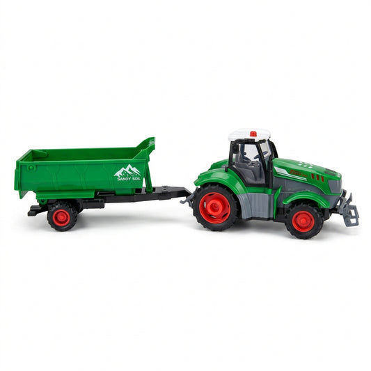 Trator de Controle Remoto com Caçamba Basculante Sino Toys — Escala 1:24, 4 Canais, 27 MHz | Ref. QH205-2D