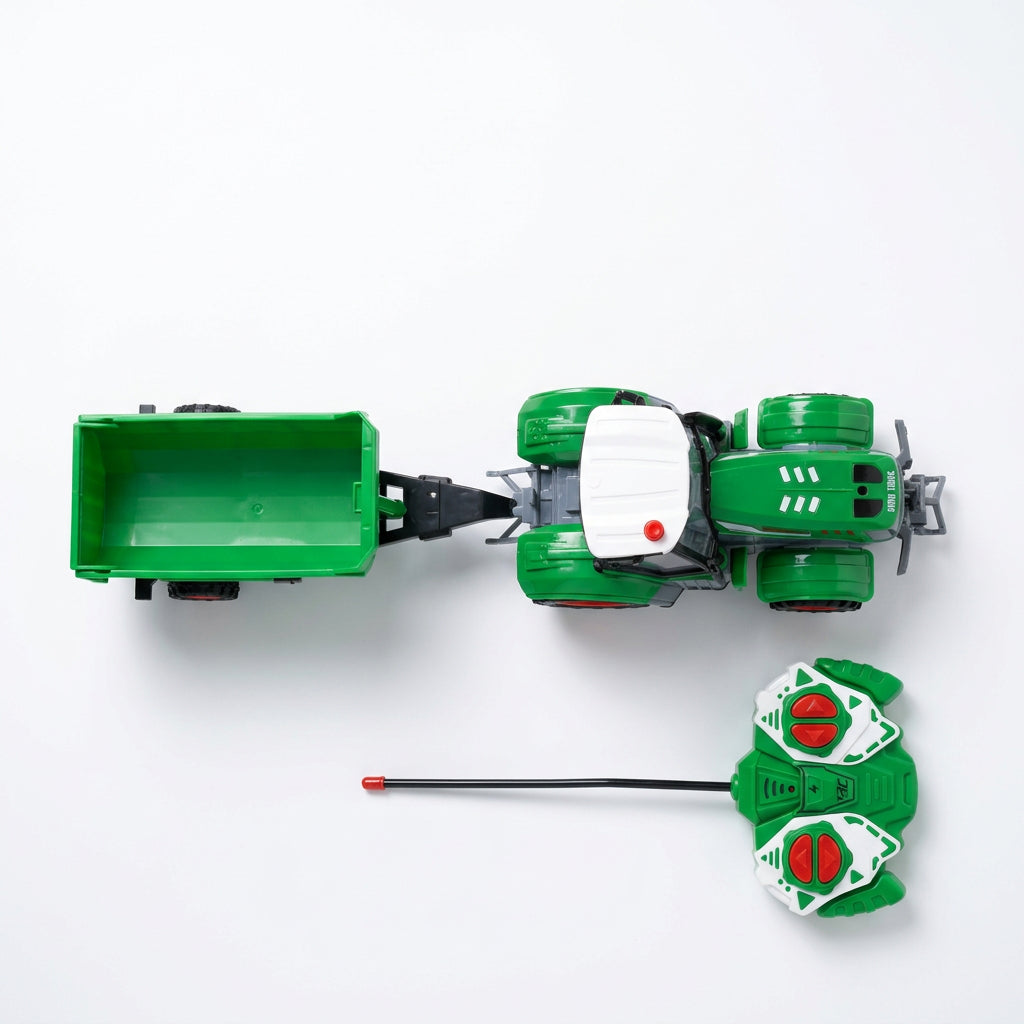 Trator de Controle Remoto com Caçamba Basculante Sino Toys — Escala 1:24, 4 Canais, 27 MHz | Ref. QH205-2D