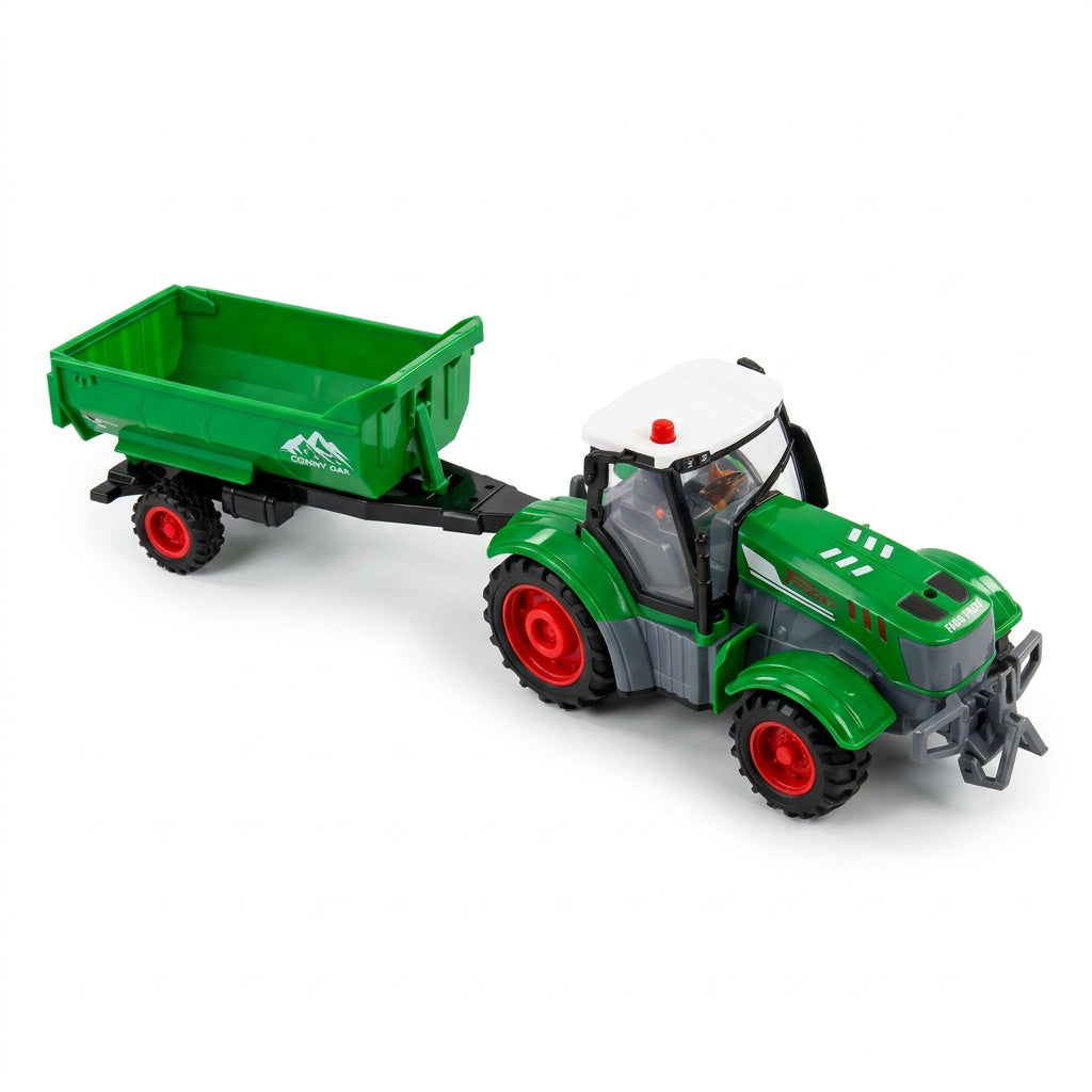 Trator de Controle Remoto com Caçamba Basculante Sino Toys — Escala 1:24, 4 Canais, 27 MHz | Ref. QH205-2D