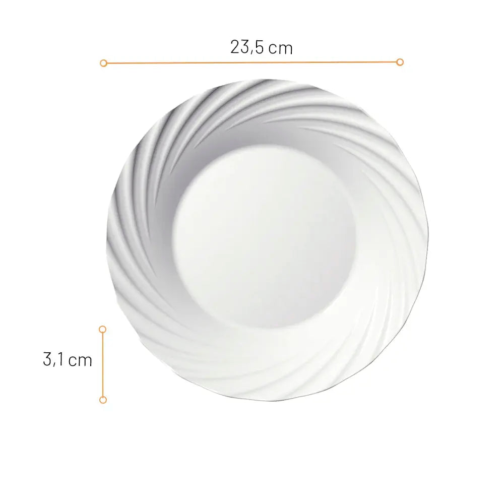 Conjunto de 6 Pratos Fundos Jasmim Opaline 23,5cm | Duralex