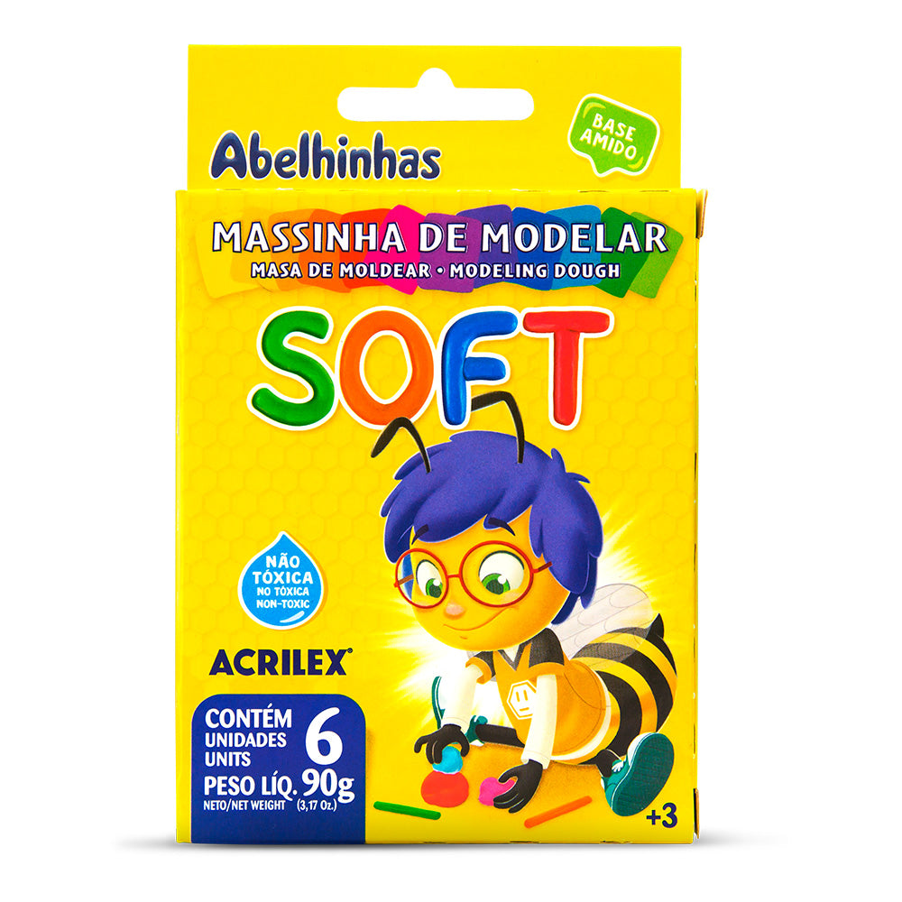 Massinha de Modelar Soft 6 Cores Foscas 90g | Acrilex