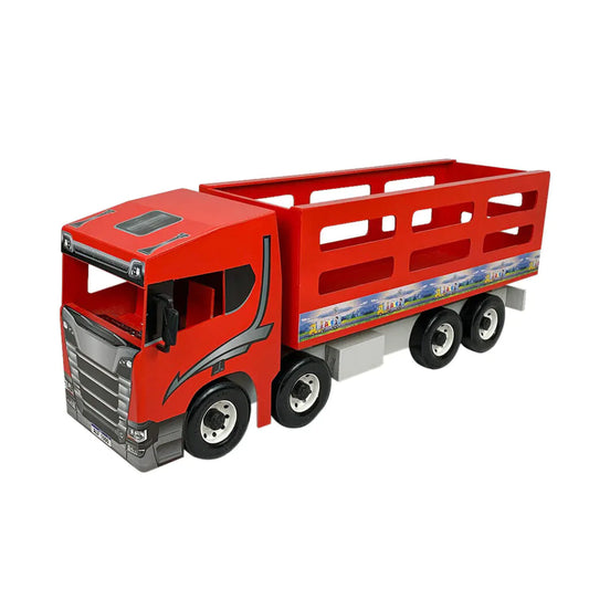 Caminhão Boiadeiro Bi-Truck 533 – ALF Brinquedos - Madeira 63 × 17 × 24 cm | Cores Sortidas