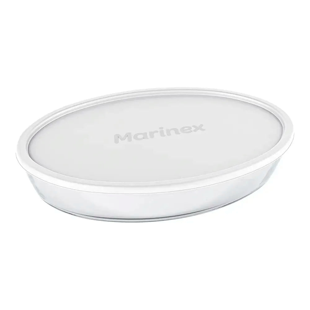 Assadeira Oval de Vidro Temperado Marinex 3,2L com Tampa Plástica BPA Free – Nadir Figueiredo