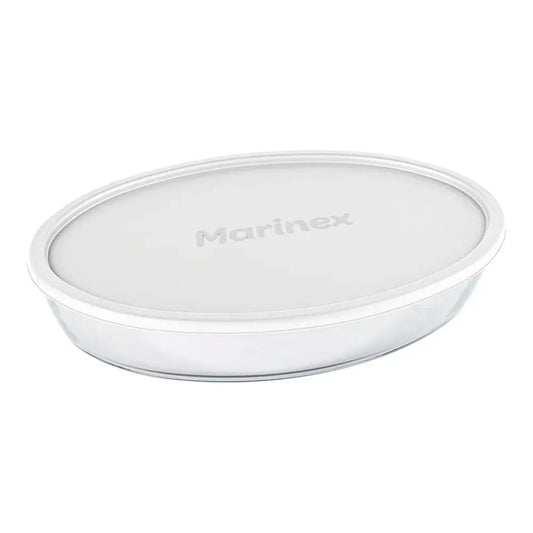 Assadeira Oval de Vidro Temperado Marinex 3,2L com Tampa Plástica BPA Free – Nadir Figueiredo