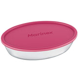 Assadeira Oval de Vidro Temperado Marinex com Tampa 1,6L – Nadir | Forno, Micro-ondas e Freezer