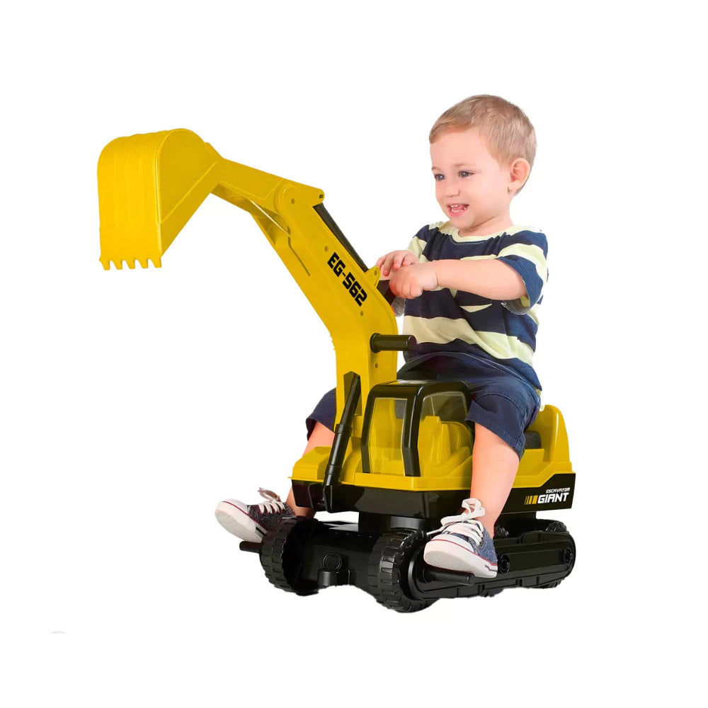 Brinquedo Trator Escavadeira Gigante Infantil “Giant Escavator” Roma – Suporta até 50 kg • PVC Alta Resistência • 62×39×54,5 cm • Idade 3+