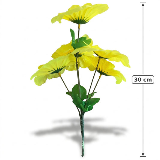 Buquê de Peônias Artificiais Amarelo 30 cm – 5 Hastes | FlorArte