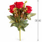 Buquê de Rosas Artificiais Vermelho Outono 31 cm – 7 Hastes | FlorArte